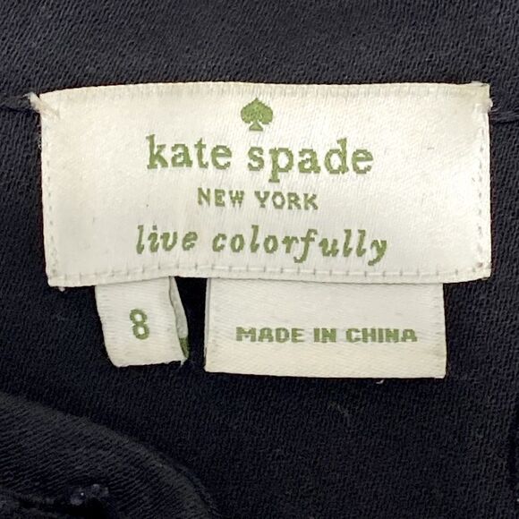Kate Spade Crepe Romper Cap Sleeve With Ruffle Detail Black Size 8 - Picture 3 of 16